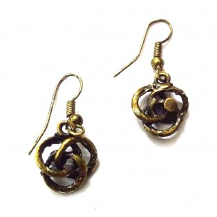 Antique Gold Earring Jhumki Contemporary Fashion Jewelry Hook Drop Dangle EA234